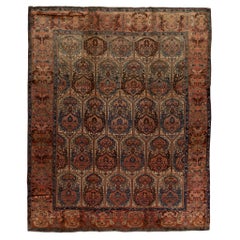   Antique Persian Fine Traditional Handwoven Luxury Wool Multi Rug