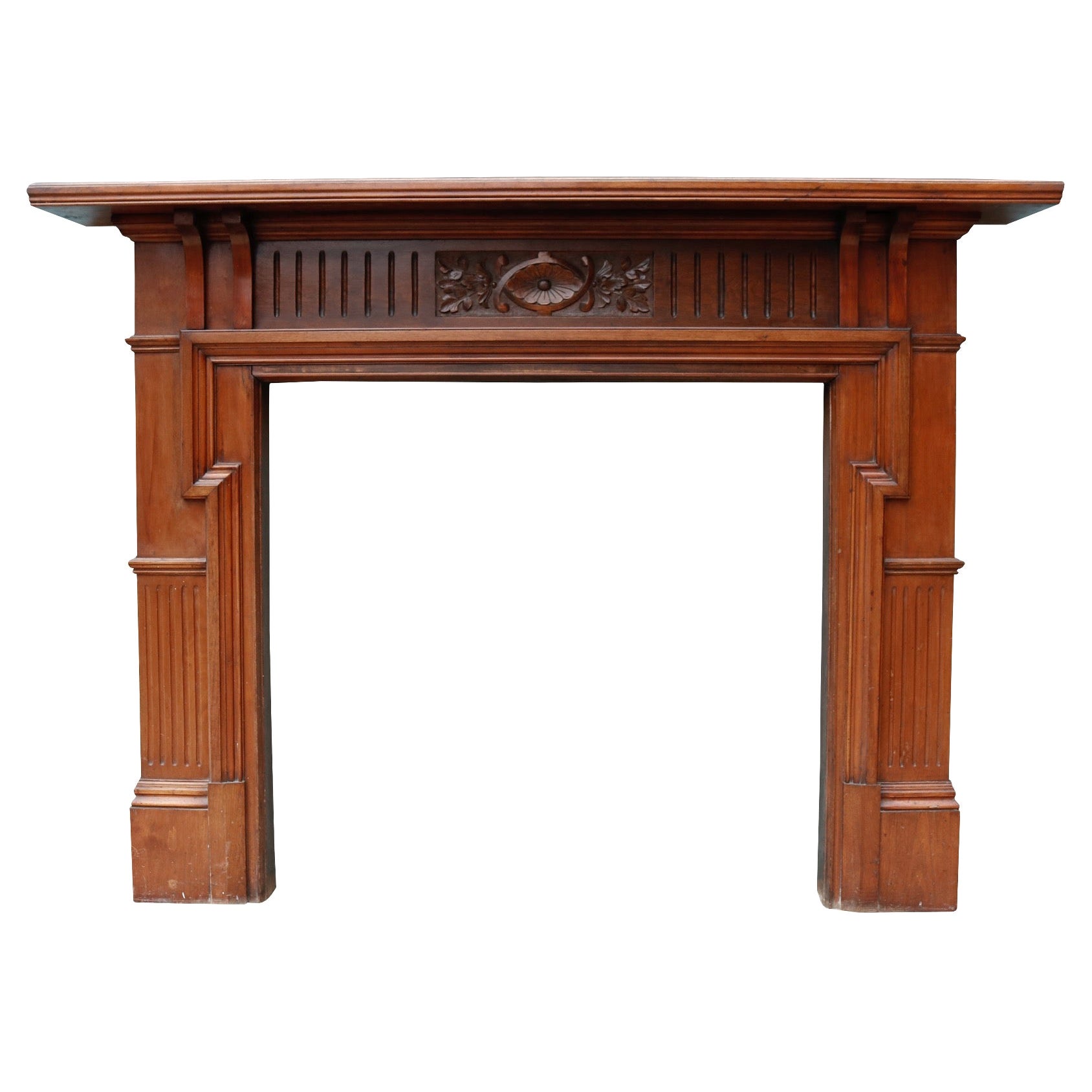 Victorian Style Reclaimed Walnut Mantel For Sale