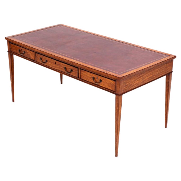 19th Century English Satinwood Writing Desk For Sale