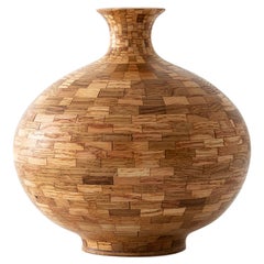 STACKED Oak Round Vase, by Richard Haining, Available Now