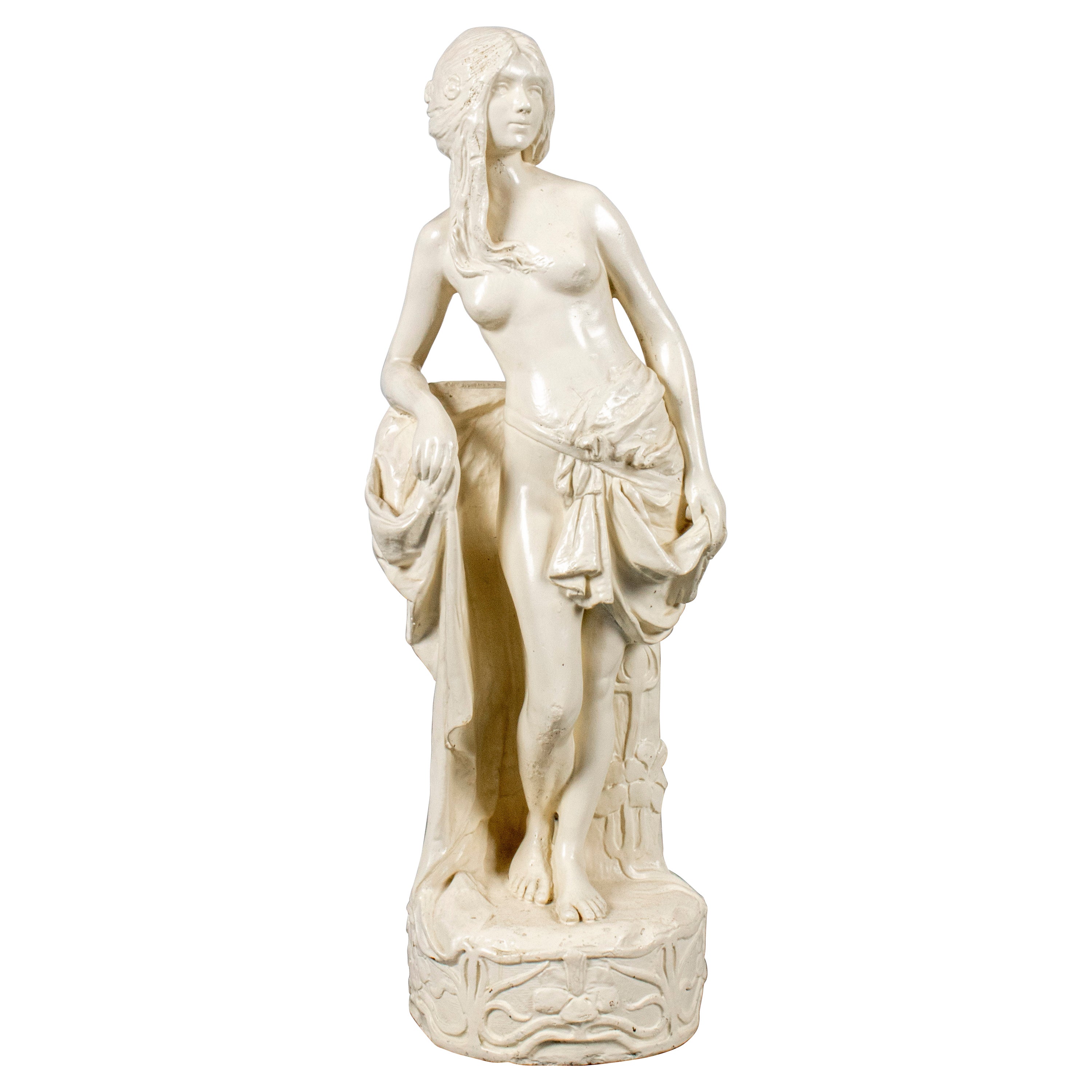 Art Nouveau Style Figure of a Maiden Statue For Sale