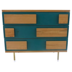 Vintage Gio Ponti Three Drawers Green Cabinet from Hotel Parco dei Principi, Rome, 1964