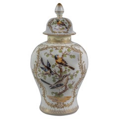 Antique Large German Porcelain Covered Vase, Circa 1890