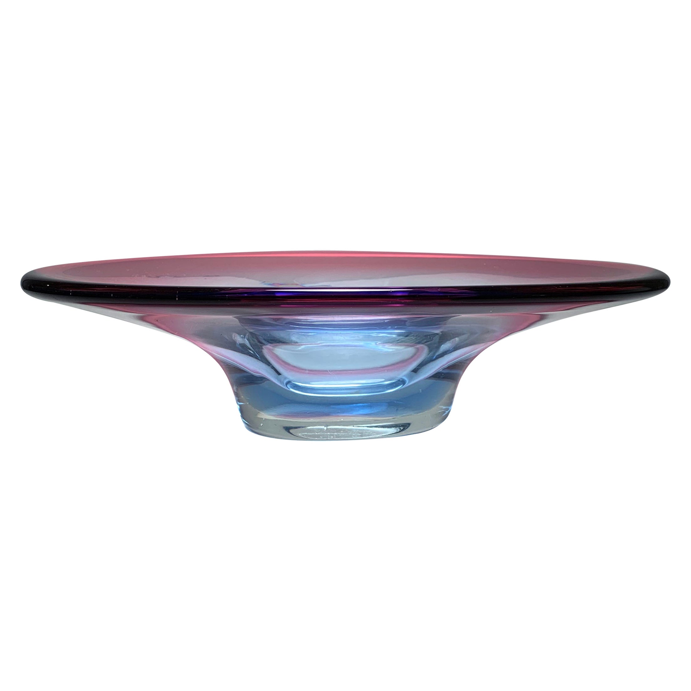 Large Vintage Murano Glass Centerpiece Bowl Attributed to Seguso