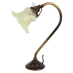 Art Nouveau Brass Lamp, circa 1920