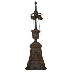 Neo-Classical Style Patinated Bronze Lamp, E.F. Caldwell, Early 20th Century