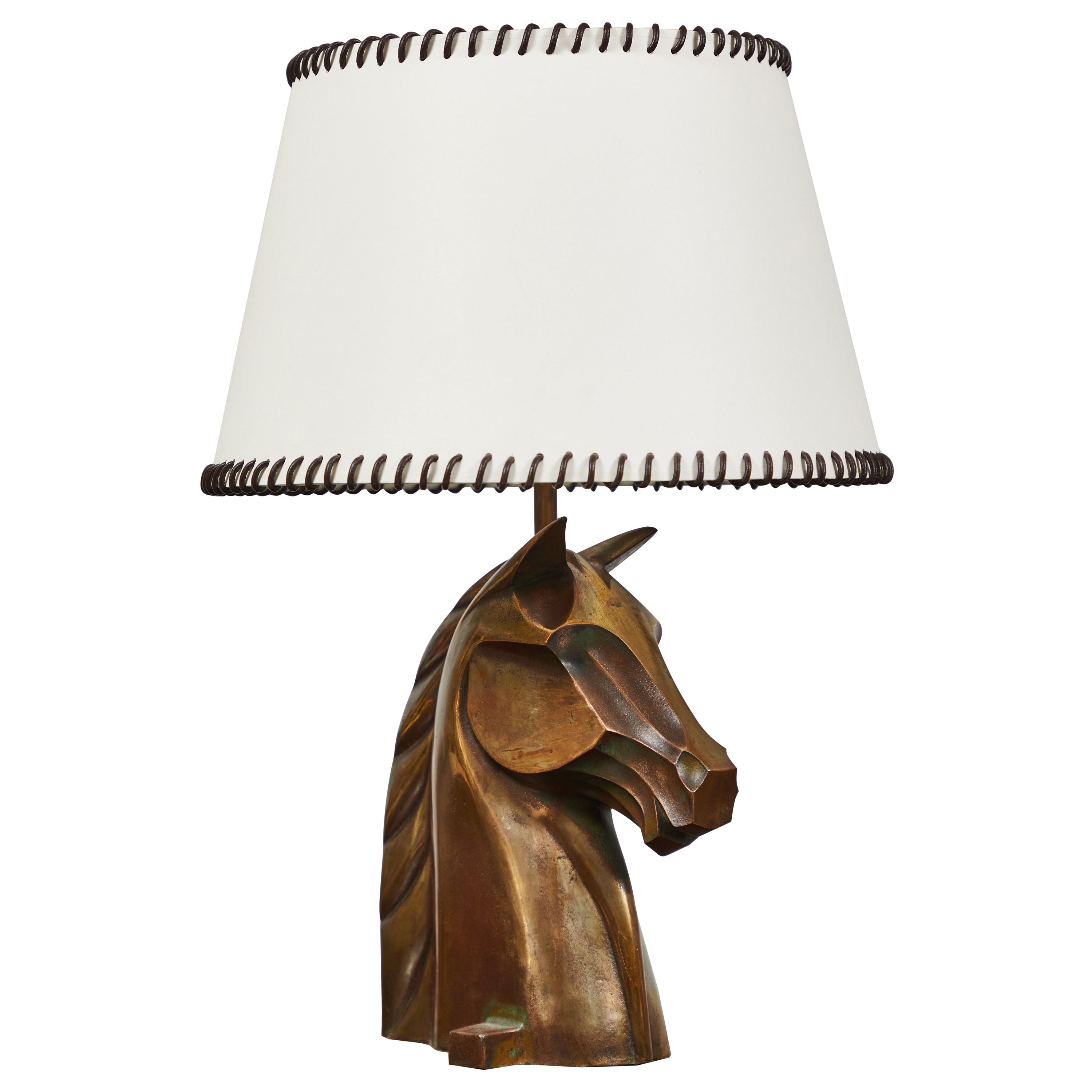 Bronze Equestrian Lamp by Reynolds Jones