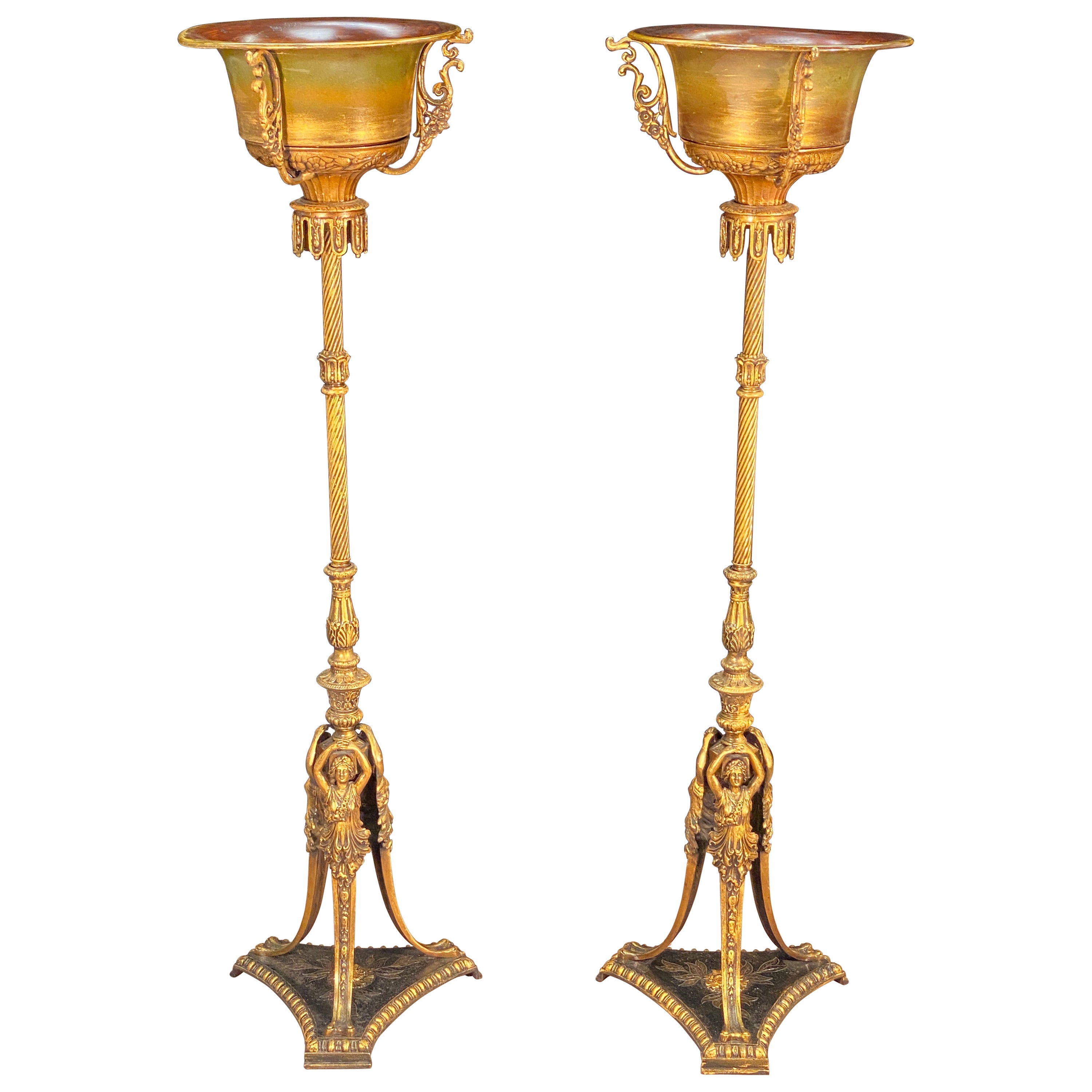 Pair of Neoclassical Plant Stands For Sale