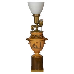 English Porcelain Egyptian Motif Vase Mounted as Lamp, circa 1820