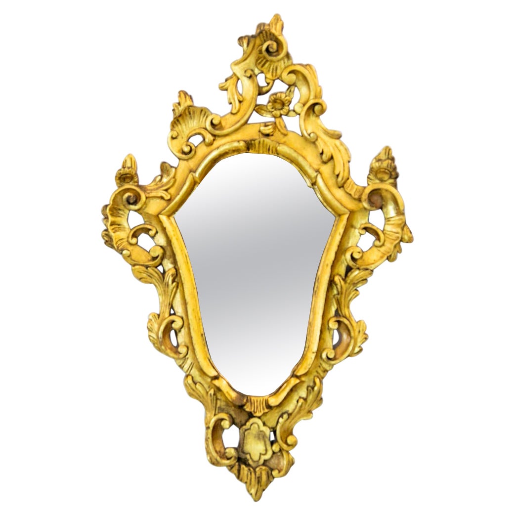Ovaler geschnitzter vergoldeter Girondole-Spiegel im Angebot