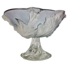 Art Glass Crystal Pedestal Bowl in the Style of Daum France