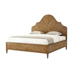 Antique Modern Rustic Oak King Bed