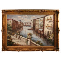 Monumental Italian Oil on Canvas Painting of Venice by Petrini, 20th C