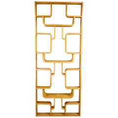 Set/3 Midcentury Room Divider Shelves in Blond Bent-Wood, Praque, 1960s