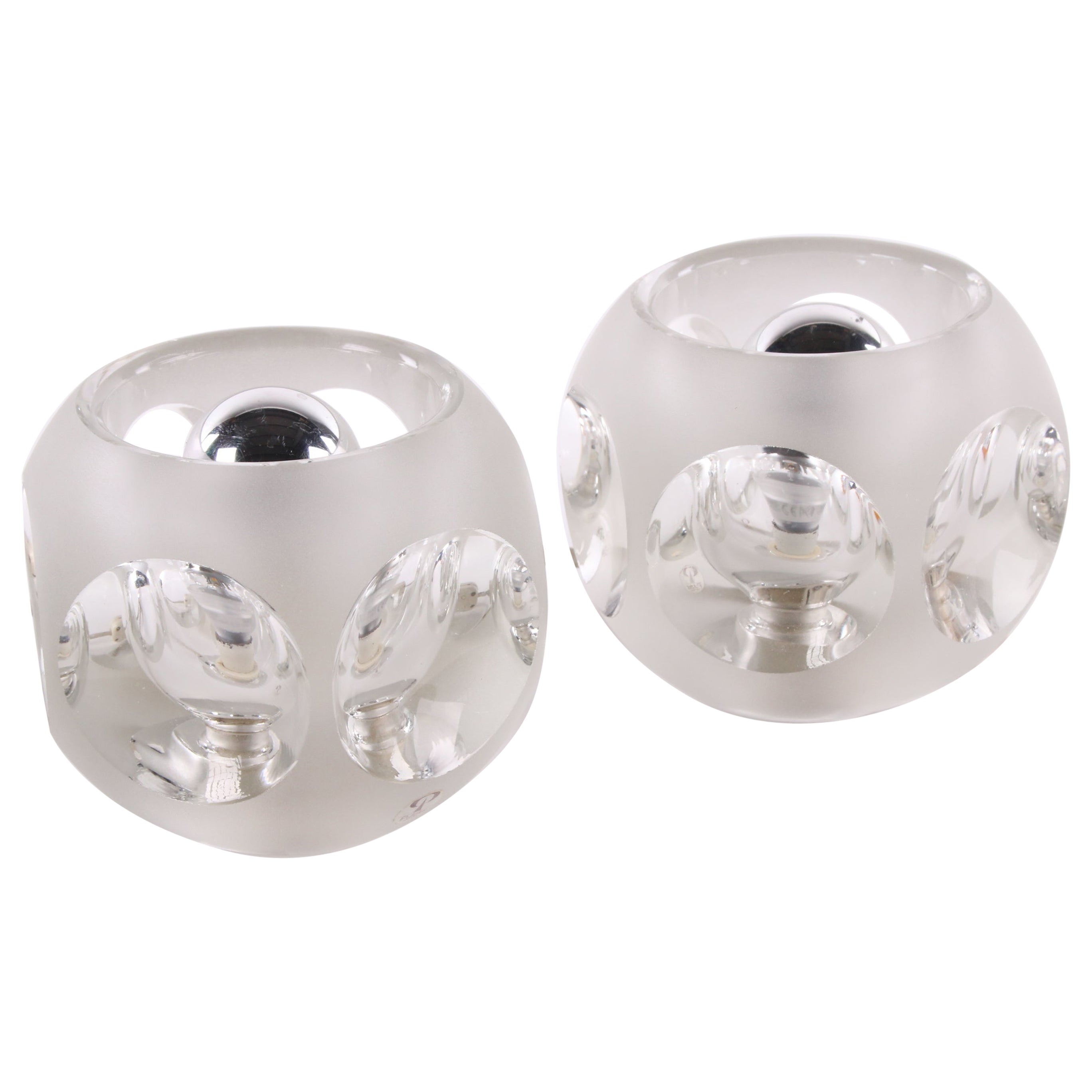 Set of Two Peill and Putzler Ice Cube Table Lamp For Sale at 1stDibs