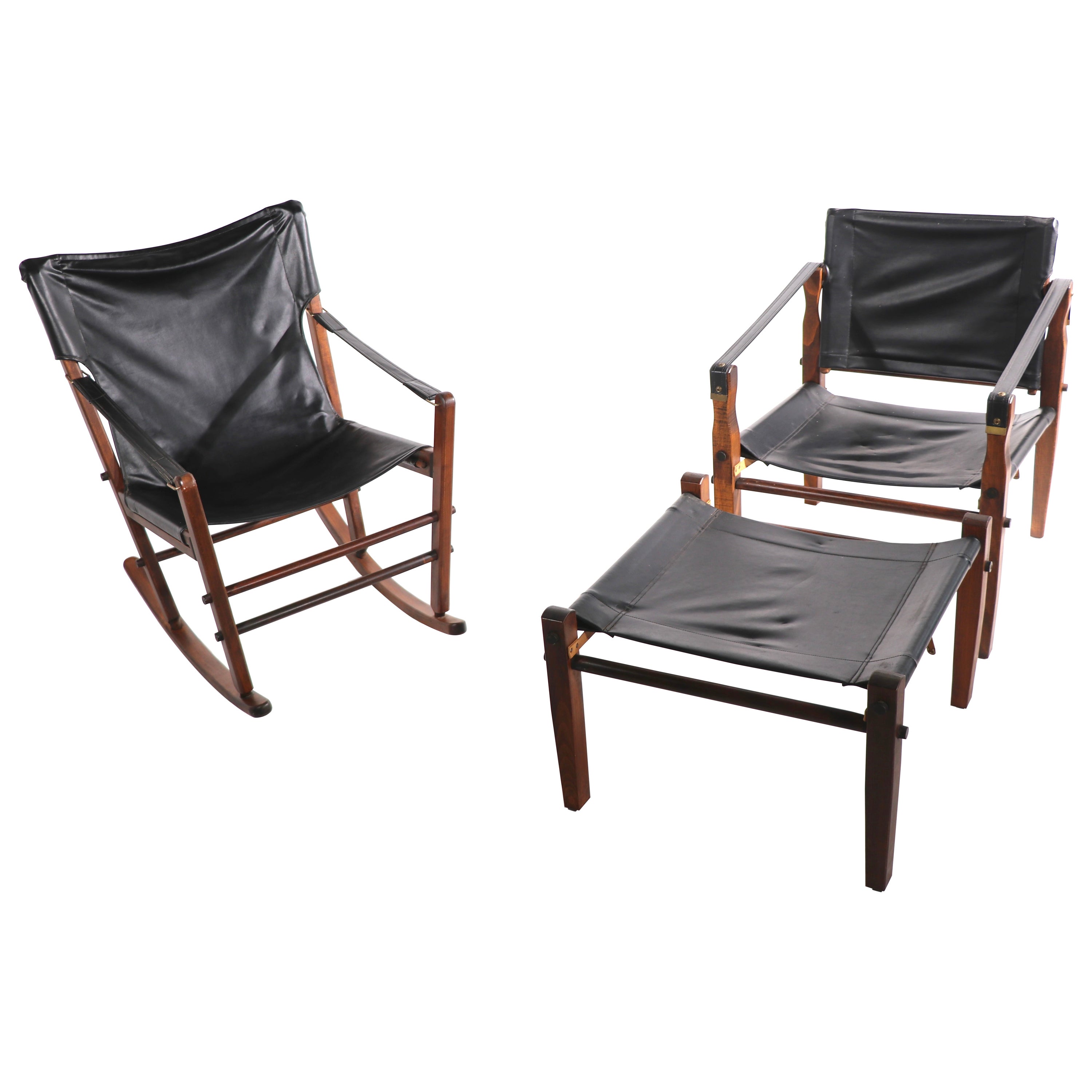 3 Pc. Suite Safari Chairs et Ottomane par Gold Metal Furniture Racine, Wisconsin en vente