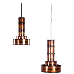 Set of Two Svend Aage Holm Sørensen Copper Hanging Lamps