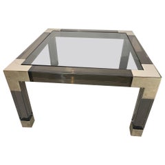 Smoked Lucite and Chrome Coffee Table by Jonathan Adler