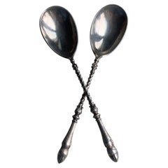 19th Century French Silver Set of Teaspoons with Goat Hooves Handles