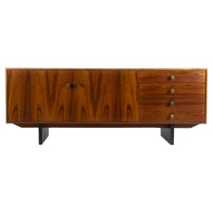 Mid Century Danish Modern Rosewood 4 Drawer Credenza Dresser Cabinet