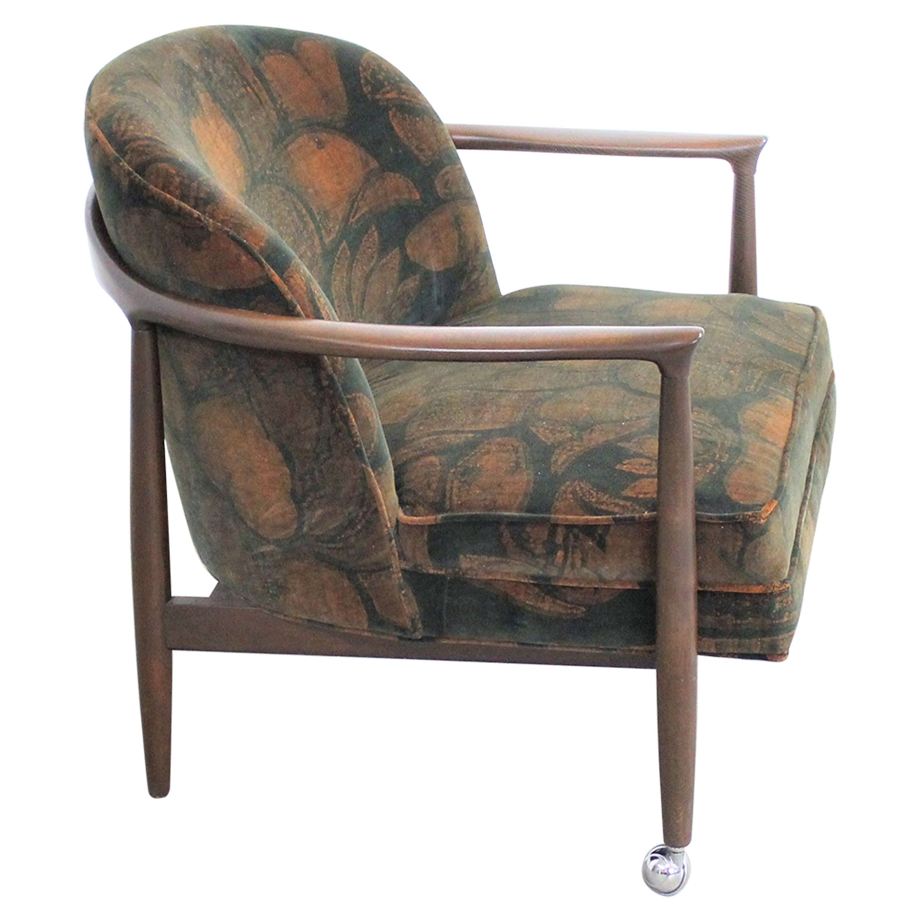 Mid-Century Danish Modern Finn Andersen Barrel Back Club Chair For Sale