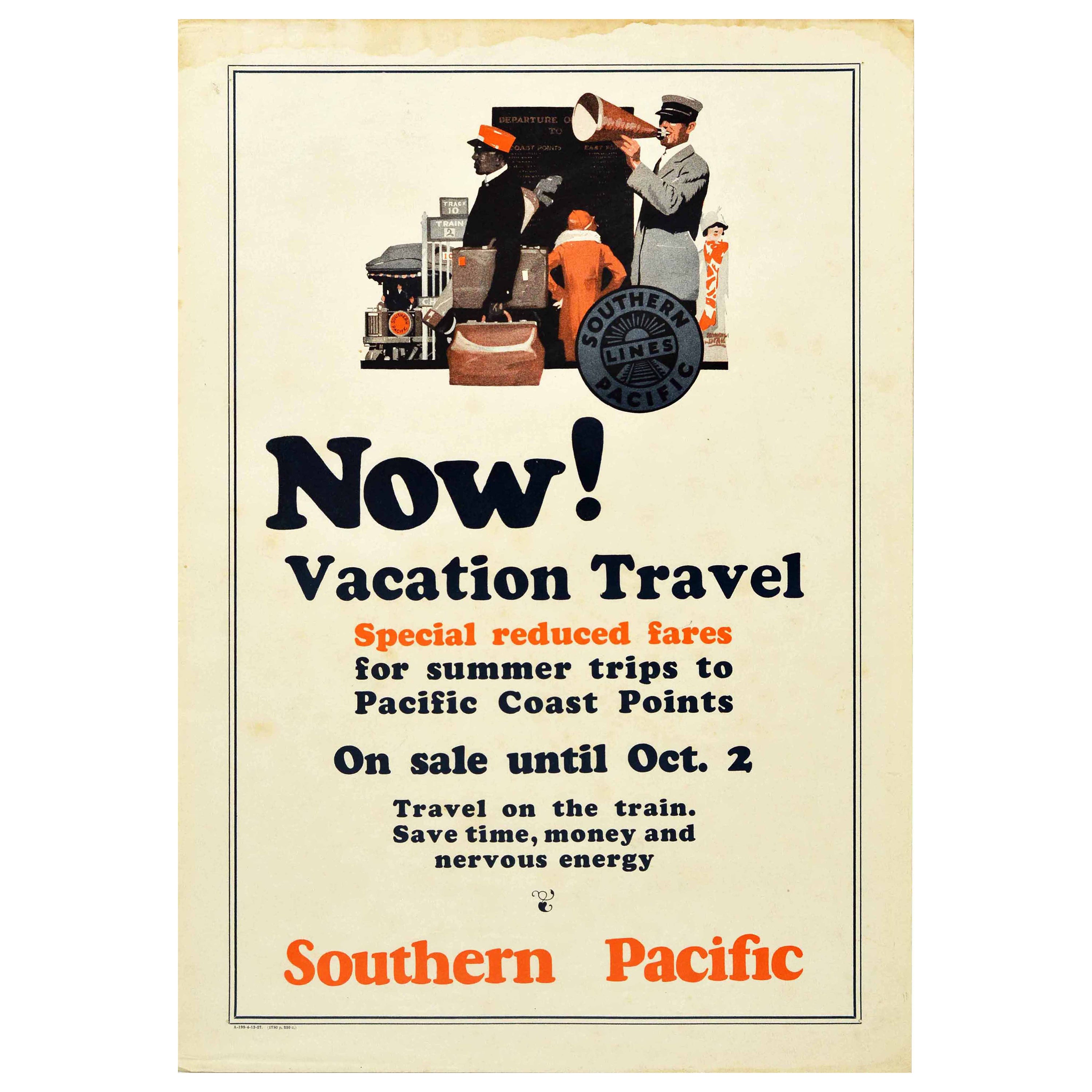 Original Vintage Poster Southern Pacific Lines Railway Travel Summer Vacation