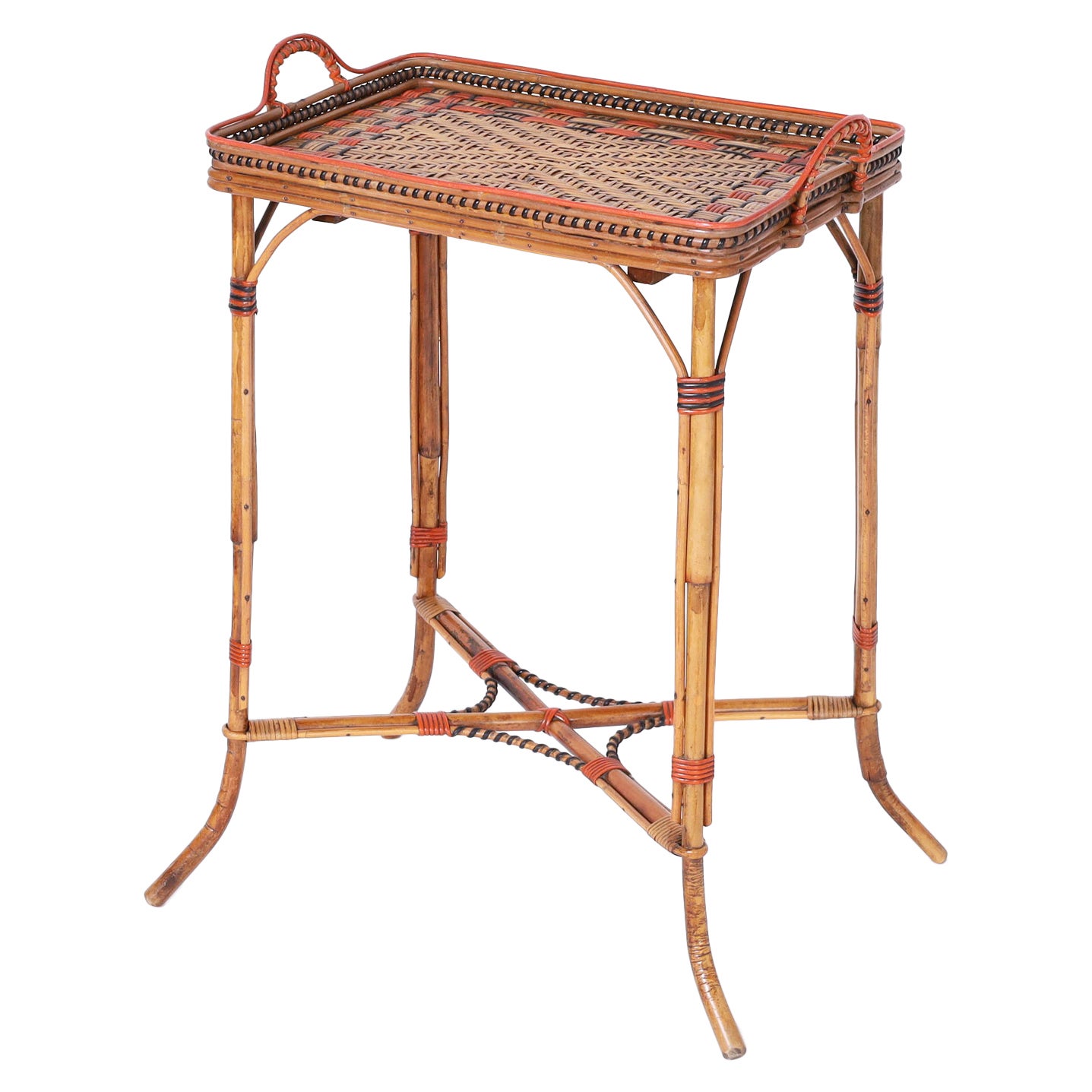 Bamboo and Rattan Serving Stand or Bar