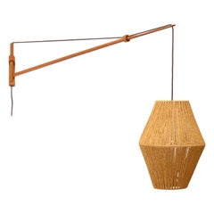 Large Oak Wall Lamp by A. Bank Jensen & Kjeld Iversen for Louis Poulsen 50’s