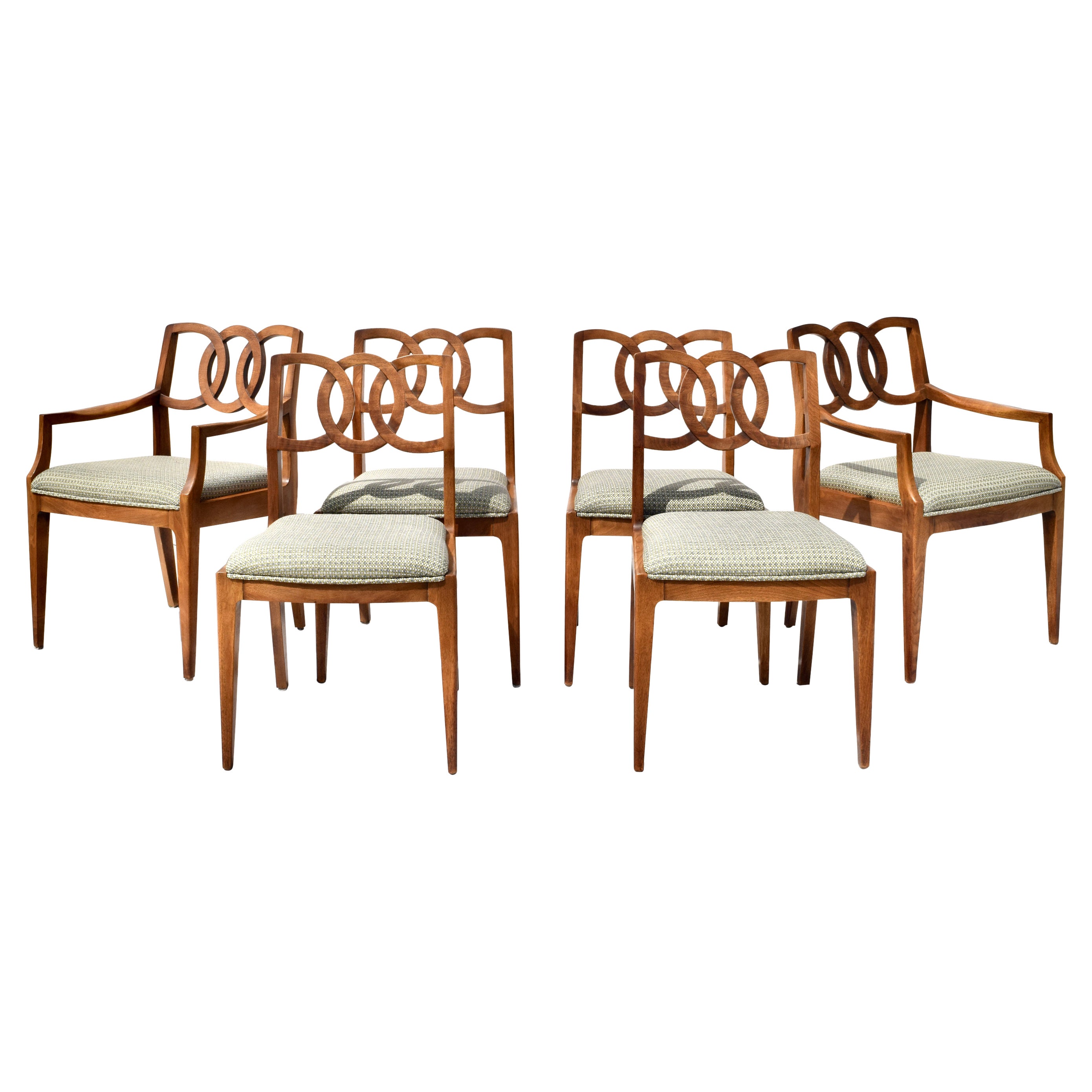 John Stuart Interlocking Backs Dining Chairs, Six Set