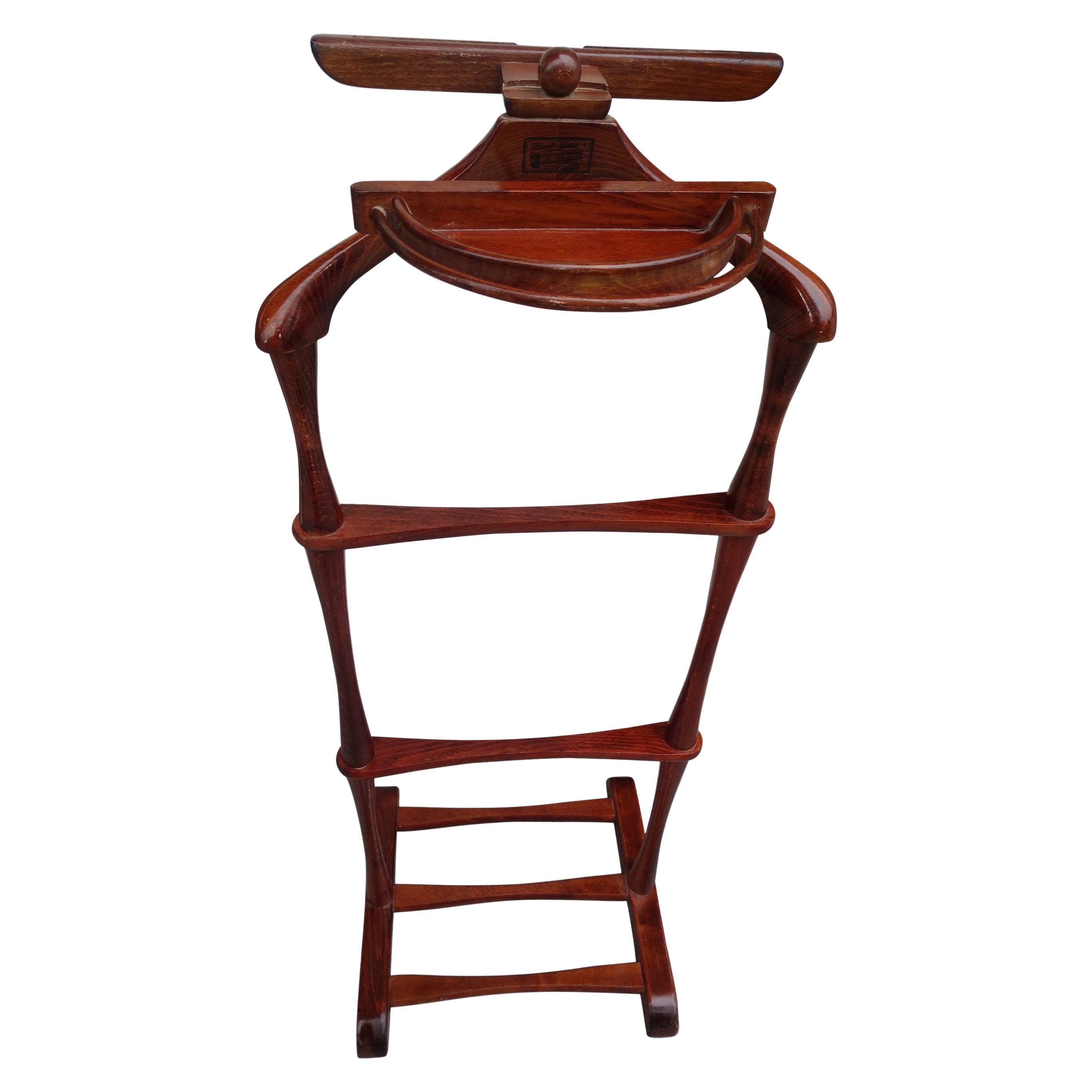 Mid-Century Modern Clothing Valet Mahogany