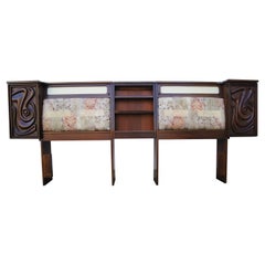 Retro Lacquered Walnut Oceanic Series King Headboard by Pulaski Furniture