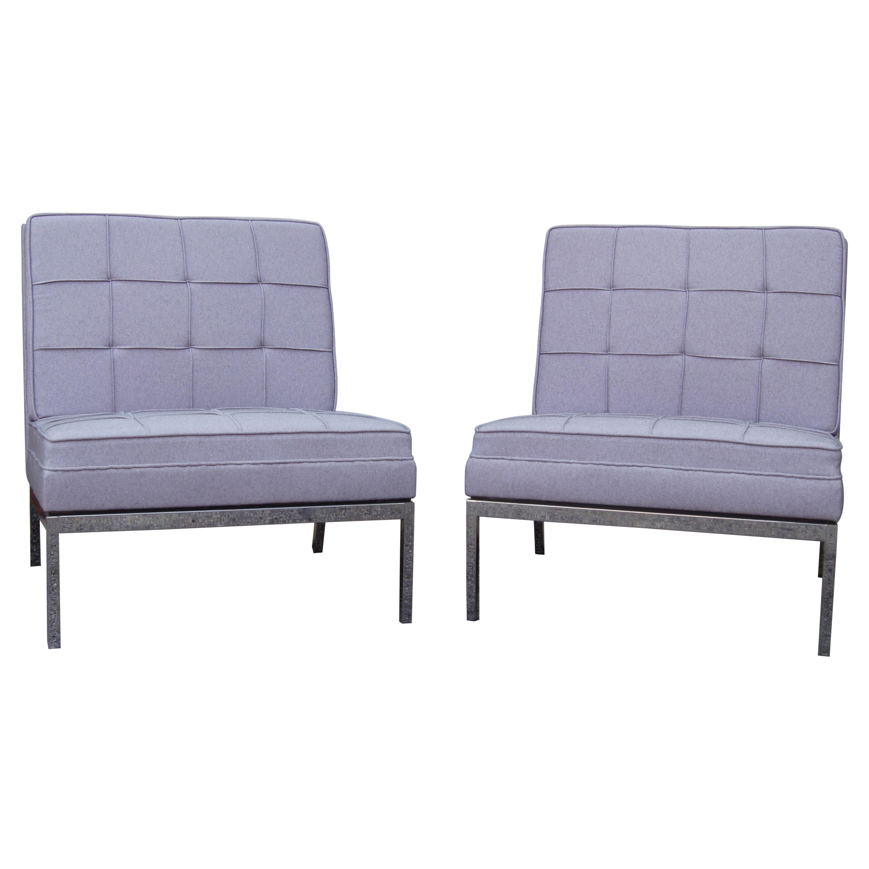 Pair of Armless Lounge Chairs, Model 65, by Florence Knoll for Knoll