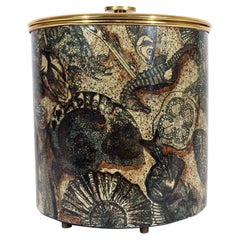 Piero Fornasetti Ice Bucket, Decorated with Sea Shells & Fish, 1960s