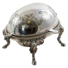 French Silver Plate Domed Serving Piece with Swivel Lid c. 1900