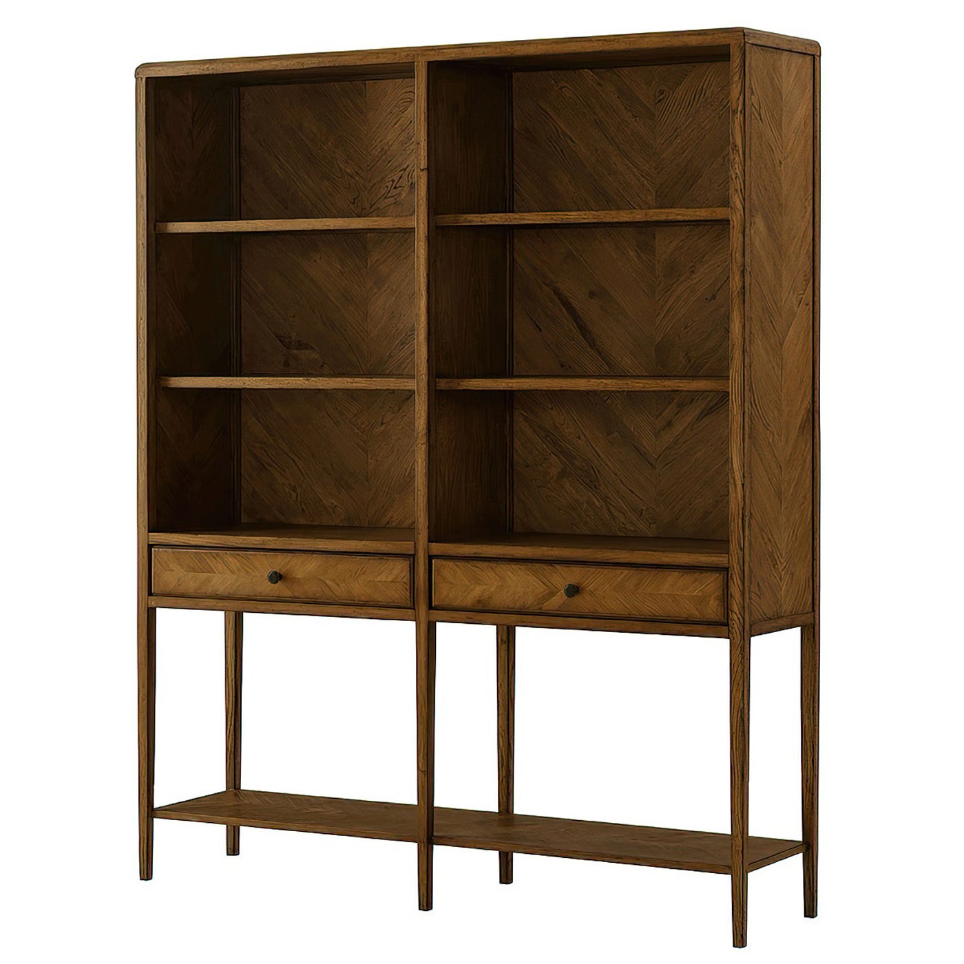 Oak Parquetry Open Bookcase For Sale