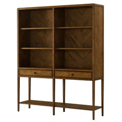 Oak Parquetry Open Bookcase