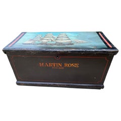 Pericles Sailing Vessel Lidded Hand-Painted Chest