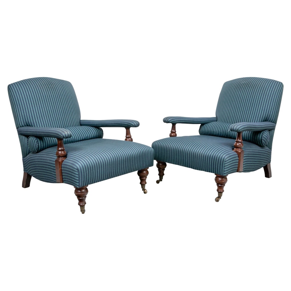 Pair of Vintage Edwardian Chairs by George Smith