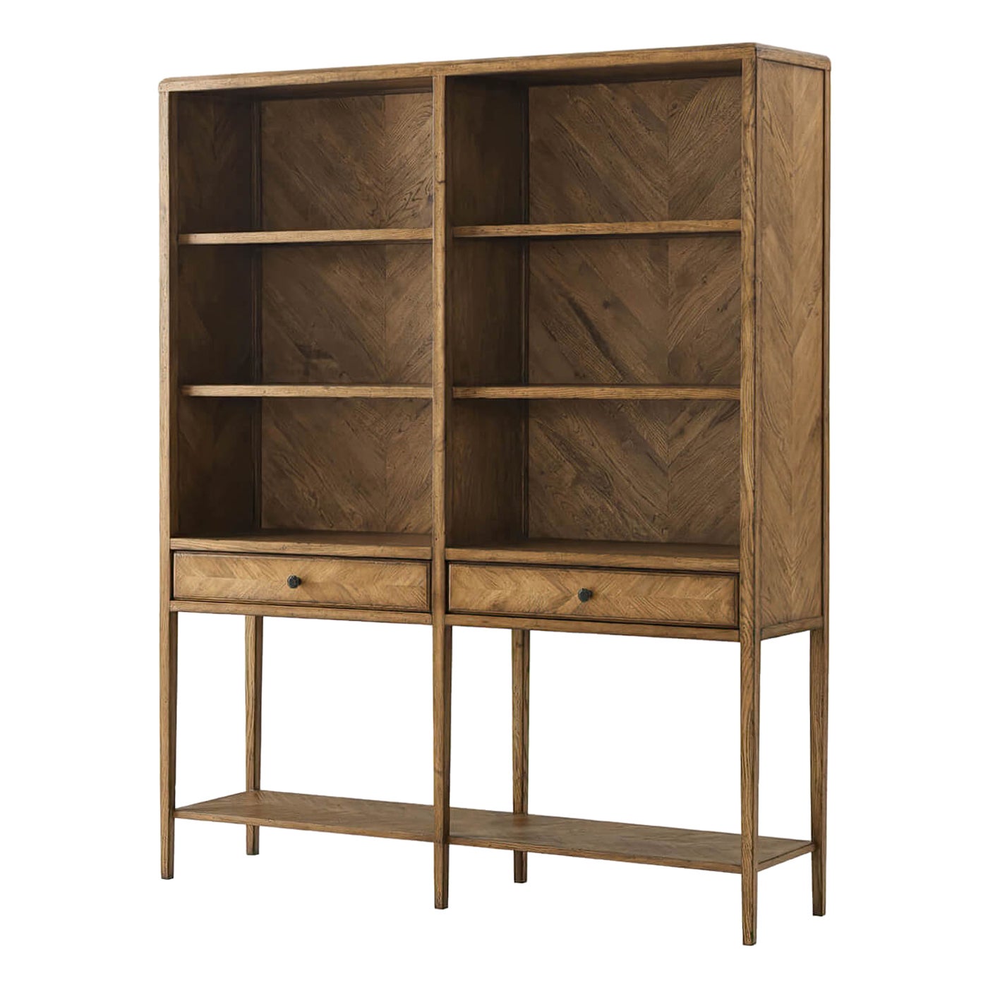 Rustic Parquetry Open Bookcase