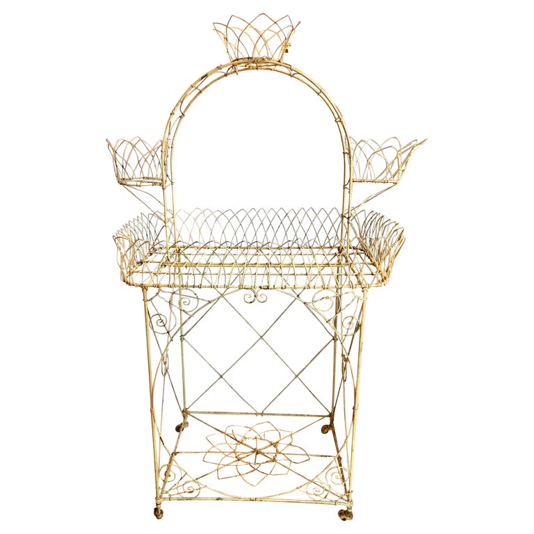 Painted Wire Victorian Plant Stand For Sale at 1stDibs