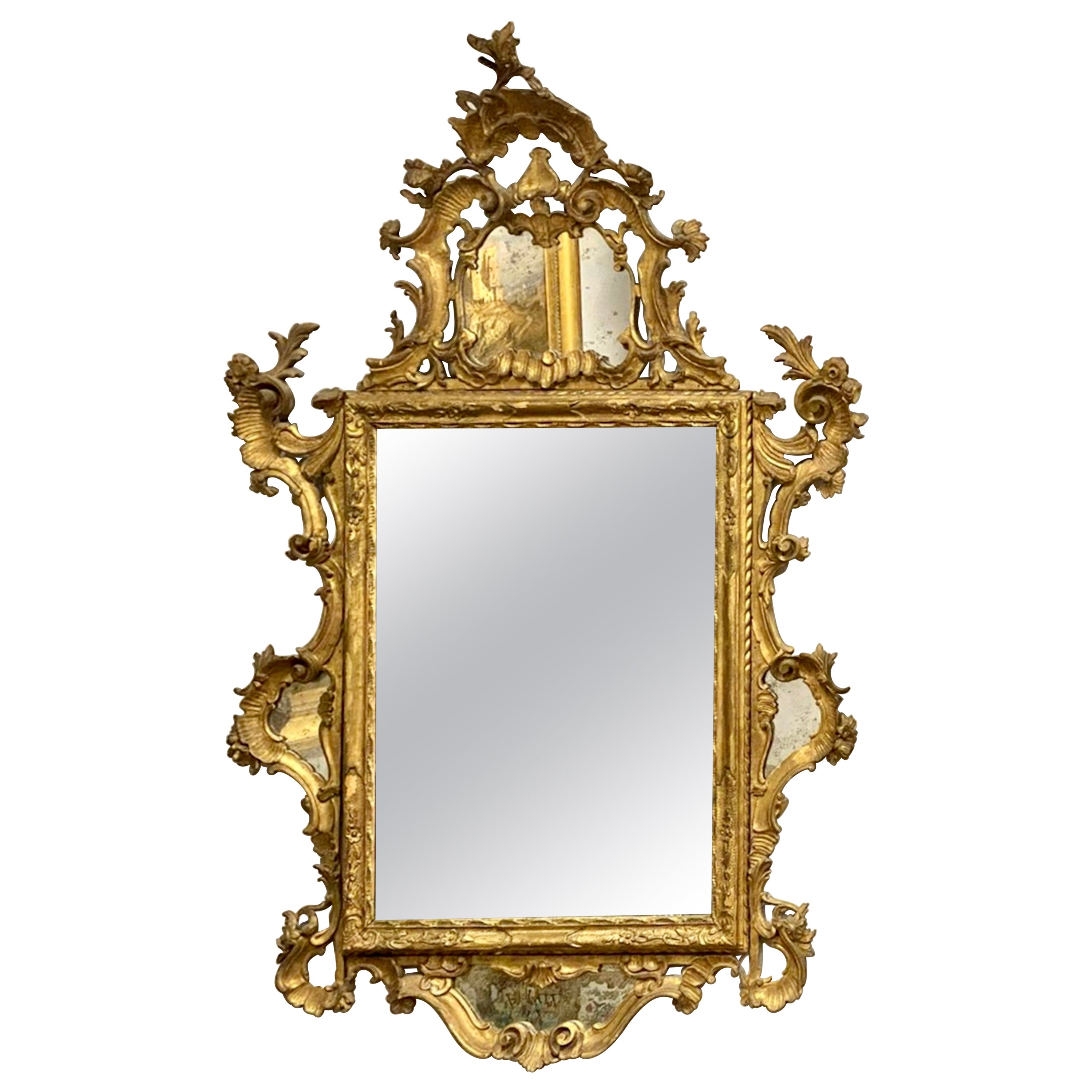 18th Century Carved and Gilded Venetian Mirror