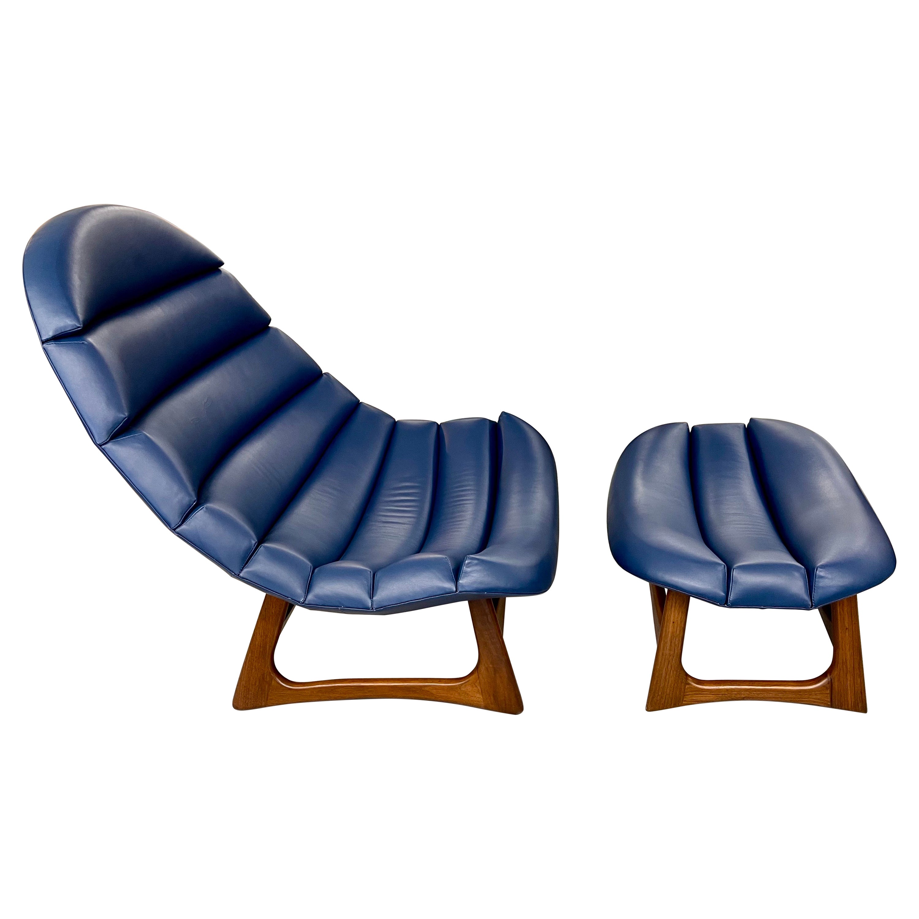 Adrian Pearsall Leather Lounge Chair and Ottoman