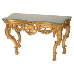 Antique Louis XV Style Gilt Wood Console Table
