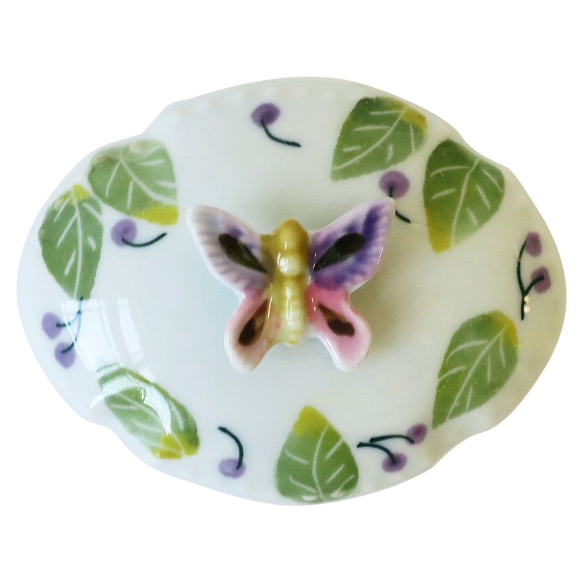 Butterfly Porcelain Jewelry Box For Sale