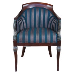 Pulaski Französisch Empire Regency Figural geschnitzt Dolphin Barrel Back Club Chair Sitz