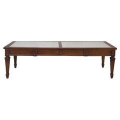 Retro Hammary Italian Provincial Cherry & Marble Coffee Cocktail Table MCM