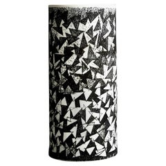 Retro Post Modern Black and White Ceramic Vase by Mik Bečka