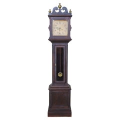 Antique 1890s Mahogany Ithaca Clock Co Tall Case Grandfather Clock Working