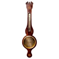 Antiguo Barómetro Banjo de Caoba Jorge III