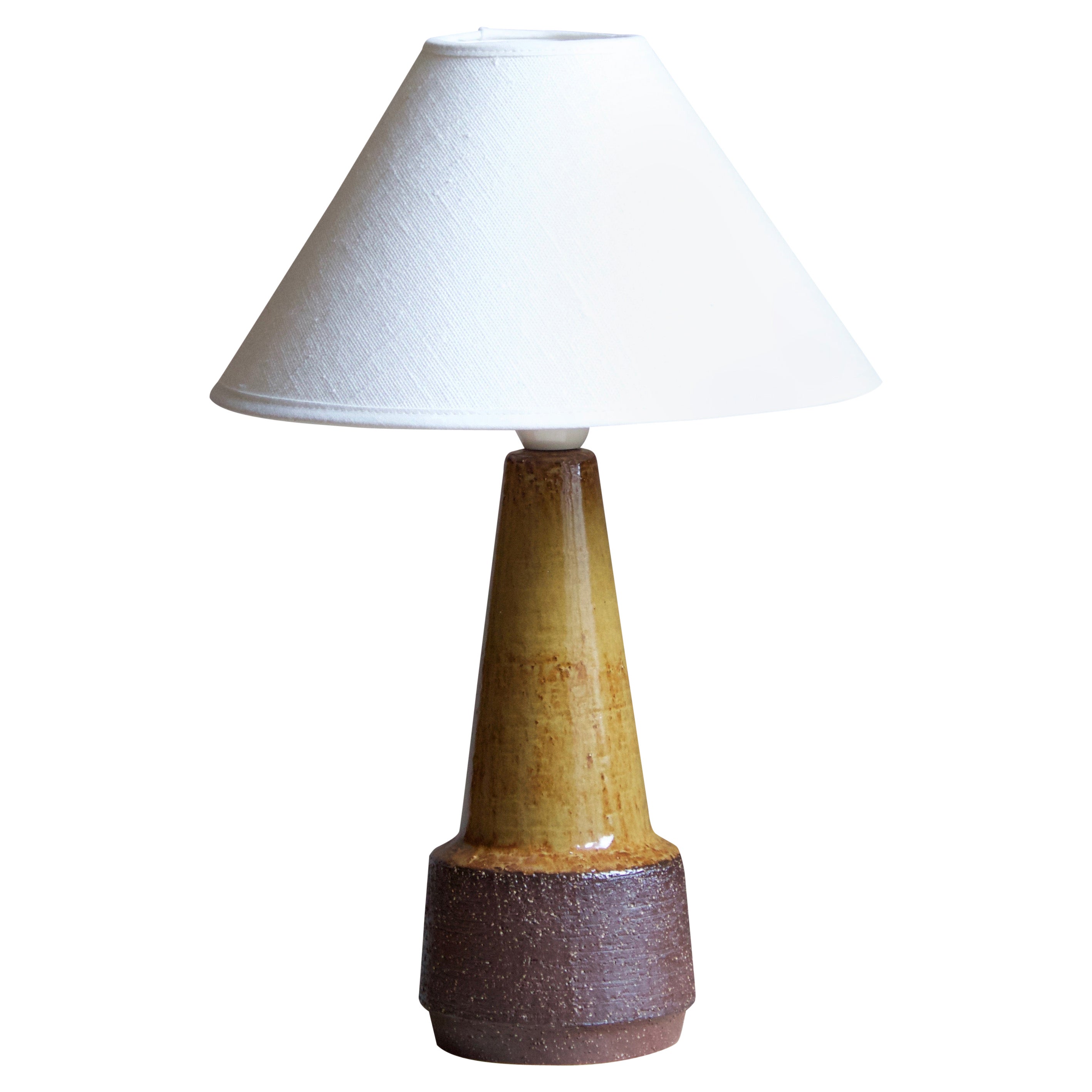 Michael Andersen, Table Lamp, Brown Glazed Stoneware, Bornholm, Denmark, 1960s